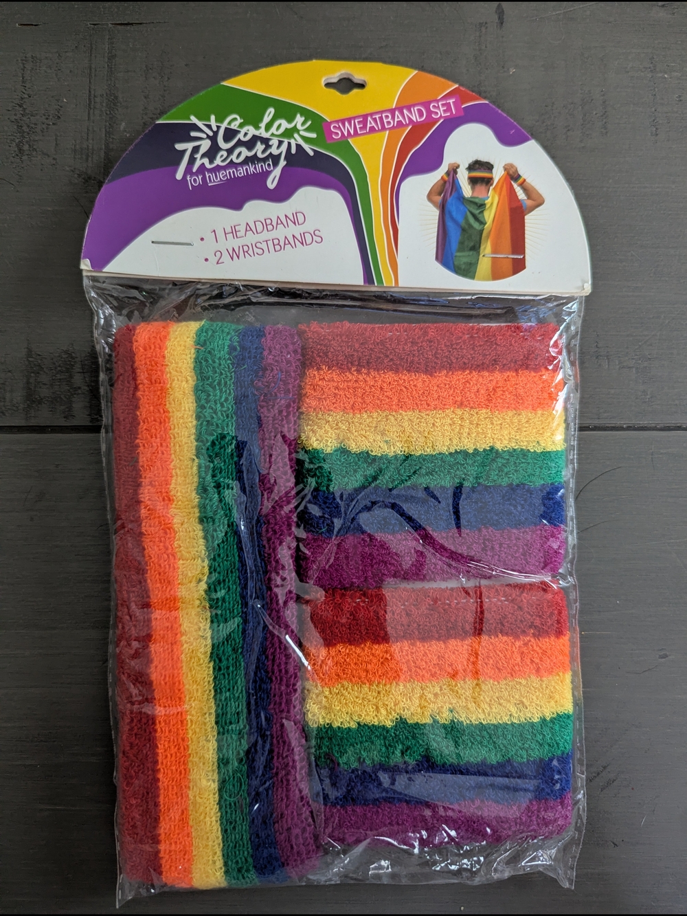 Color Theory Pride Rainbow Sweatband Set – Rainbow Headband & Wristbands
